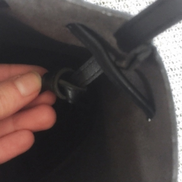 Boho Black Drawstring Bucket Bag Crossbody Purse - Picture 7 of 8